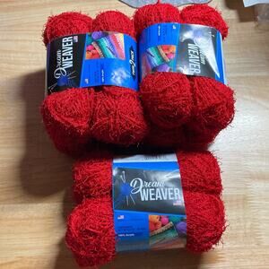 Dream Weaver Red Acrylic Yarn 5 double packs/92 yards each